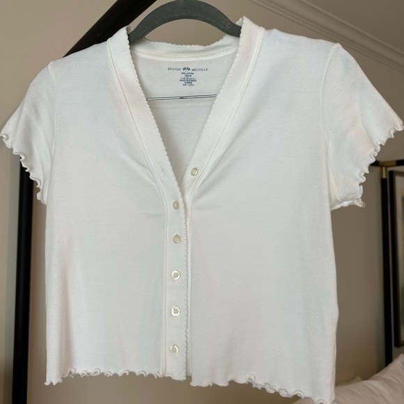 Brandy Melville button up baby tee - Picture 2 of 3